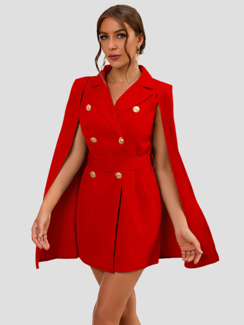 Sabina | Elegante Cape Blazer Jurk Voor Dames