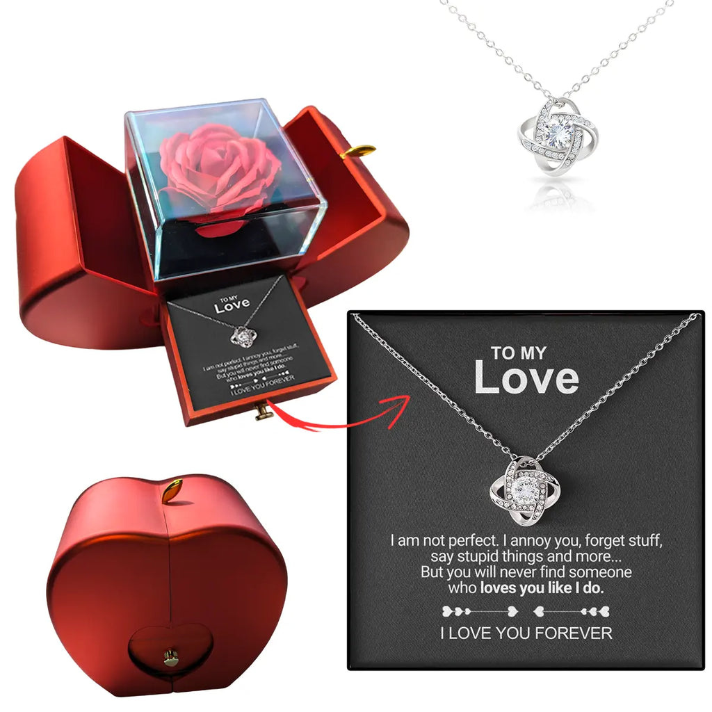 Tijdloze Liefdescadeauset | Met Roos En Sieraden
