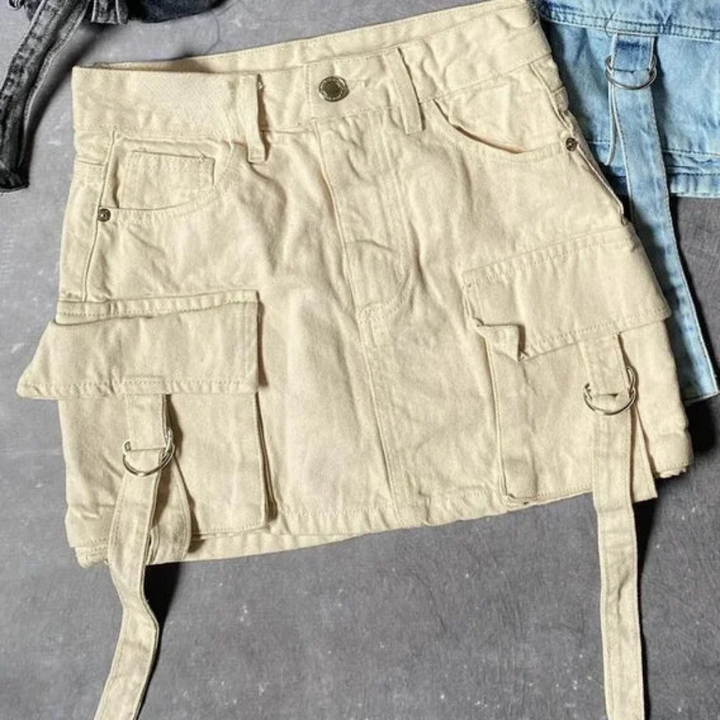 Eline | A-lijn Denim Dames Rok In Effen Kleur