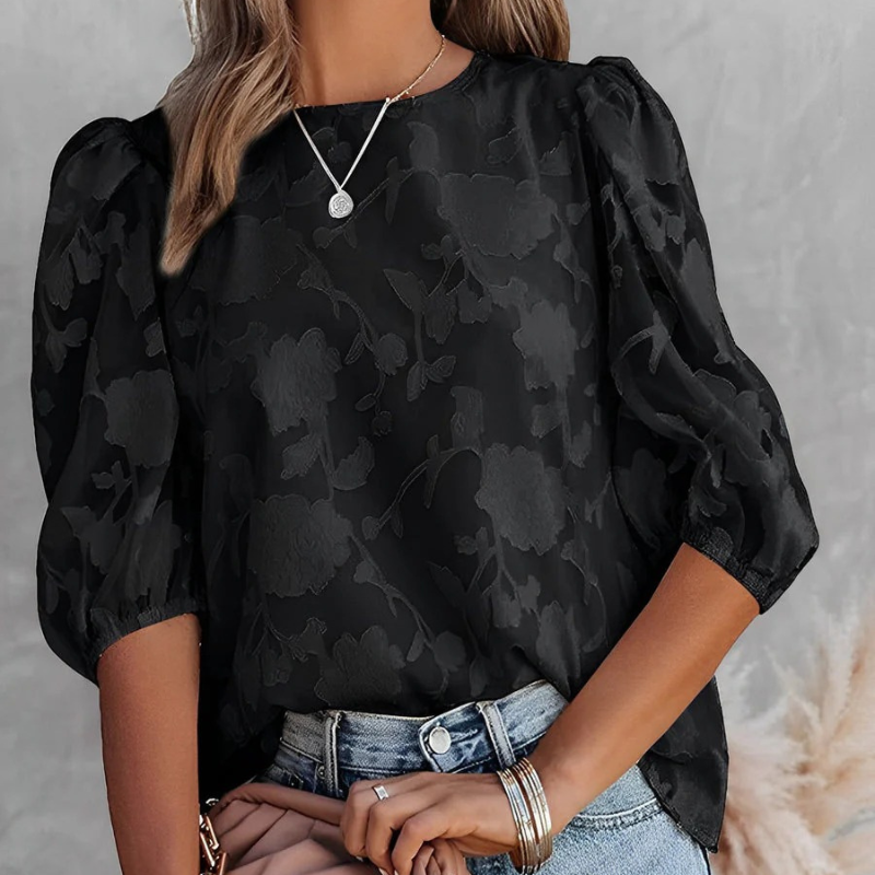 Fiona | Elegante Dames Top Met Pofmouwen