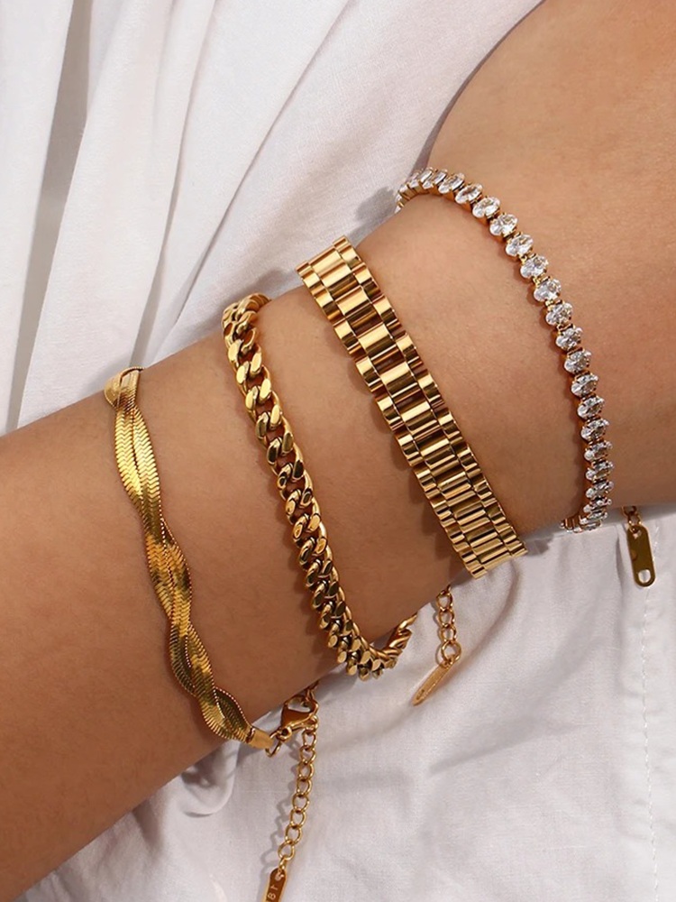Zuley | Dames Tennis Armband Ovaal Goud | Elegante Bracelet voor Vrouwen
