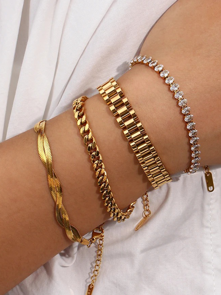 Zuley | Dames Tennis Armband Ovaal Goud | Elegante Bracelet voor Vrouwen