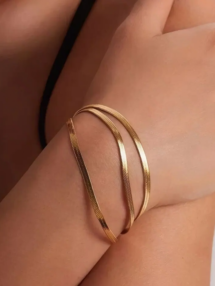 Zini | Dames Slangen Snake Chain Armband Goud