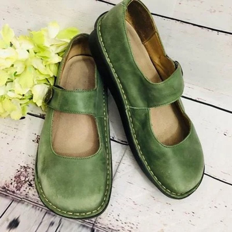 Mary | Dames Vintage Instap Sandalen | Vrouwen Schoenen van Suède