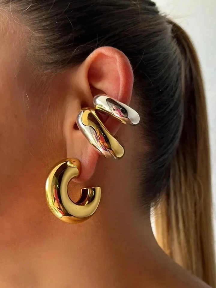 Zuley | Dames Chunky Ear Cuff Zilver | Zilveren Oorbellen voor Vrouwen