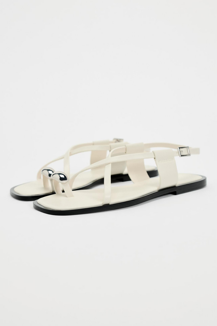 Sibel | Dames Elegante Minimalistische Sandaal met Metallic Accent voor Vrouwen