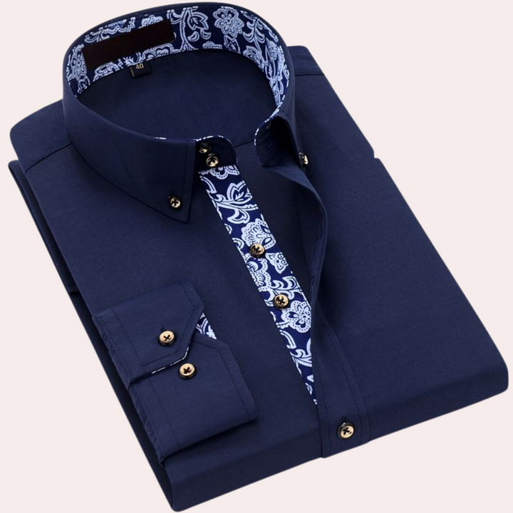 Idolo | Klassiek Heren Overhemd | Lange Mouwen Heren Blouse