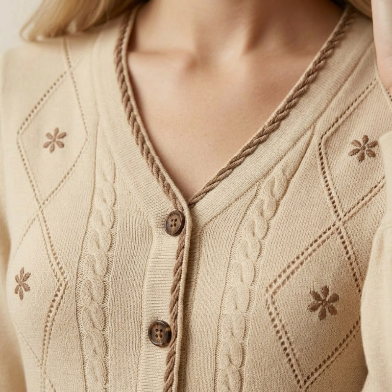 Sorata | Dames Gebreide Geborduurde Jurk