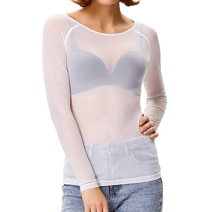 Jash | Elegante Dames Top | Mesh Top Met Lange Mouwen
