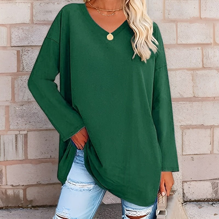 Mandy | Dames Trendy Dunne Zomer Trui | Vrouwen Shirt met Lange Mouwen