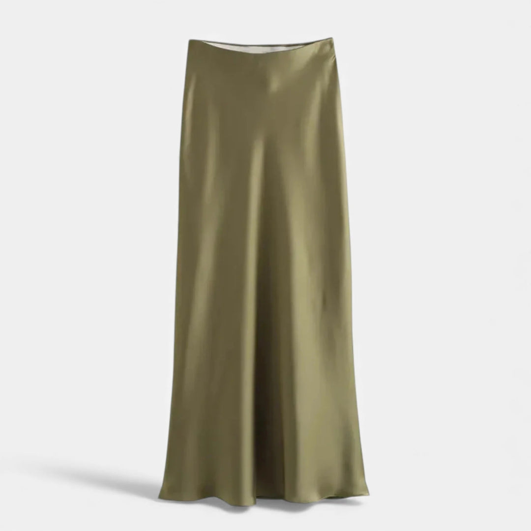 Sorata | Zwarte Satijnen Rok – Elegante Hoge Taille