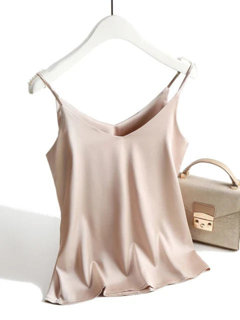 Noah | Trendy Dames Top | Spaghettibandjes | Mouwloos Satijnen Hemdje