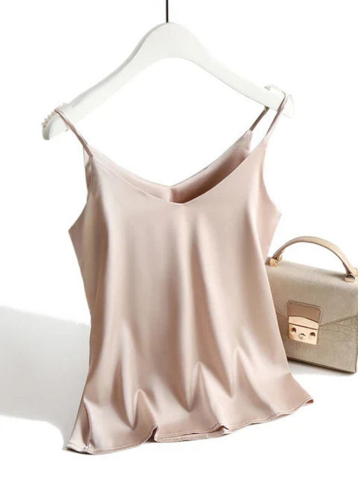 Noah | Trendy Dames Top | Spaghettibandjes | Mouwloos Satijnen Hemdje