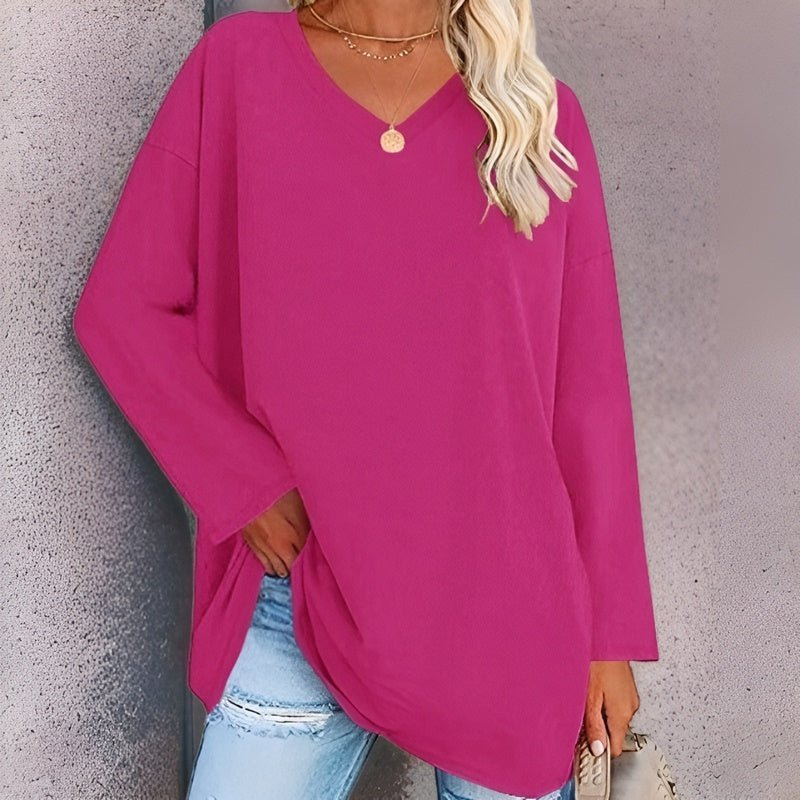 Mandy | Dames Trendy Dunne Zomer Trui | Vrouwen Shirt met Lange Mouwen