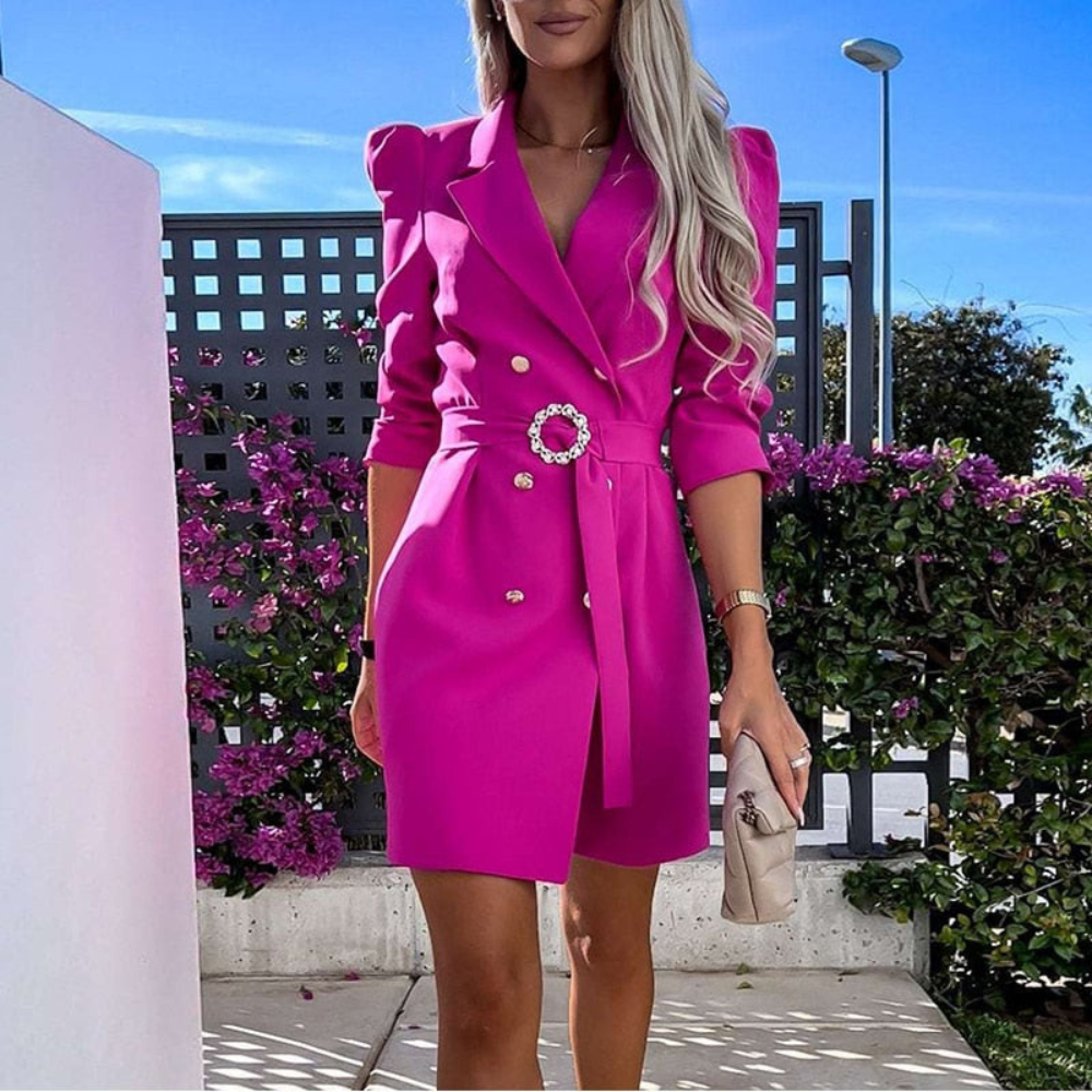 Rosa | Elegante Blazer Jurk | Perfect Voor Zakelijke En Chique Gelegenheden