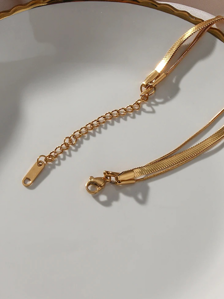 Zuley | 3-Laagse Snake Chain Ketting Goud | Trendy & Luxe Look