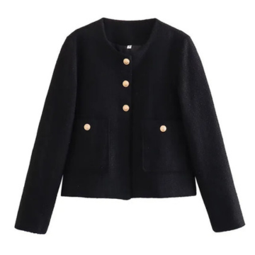 Rosy | Dames Elegant Jasje met Ronde Halslijn | Trendy Vrouwen Jas