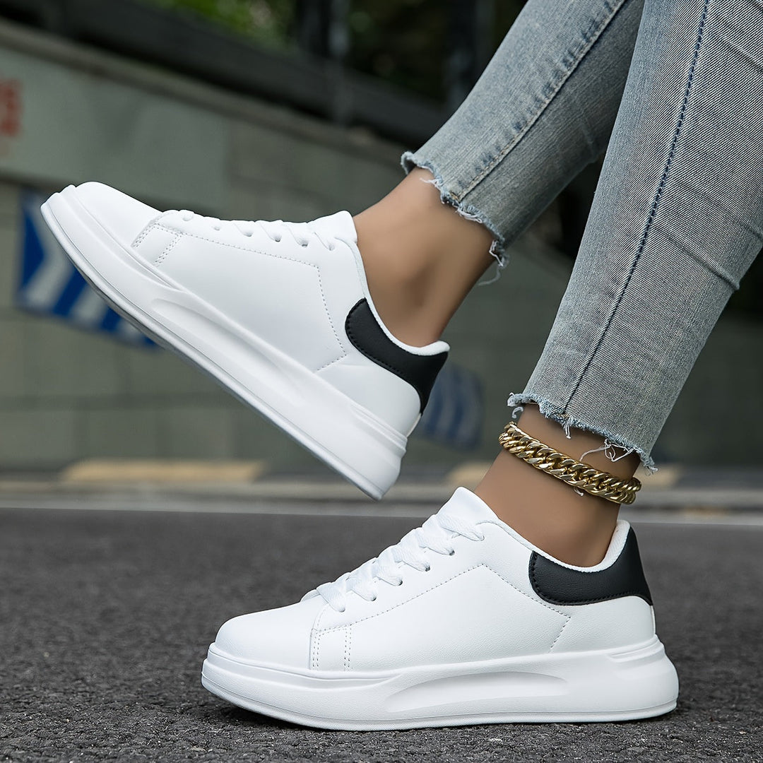 Queen | Dames Lederen Sneakers Wit | Sportieve Vrouwen Schoenen