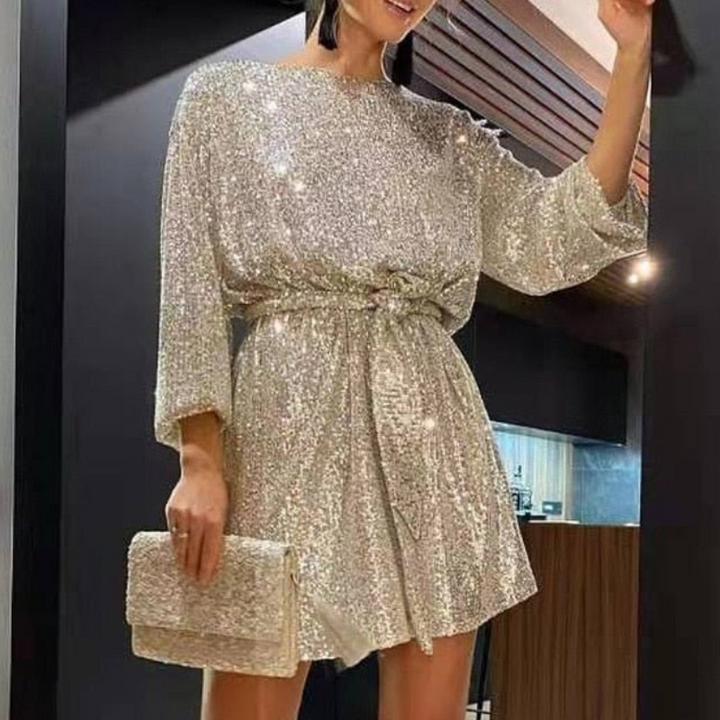 Jenny | Dames Jurk | Trendy Elegante Glitter Jurk voor Vrouwen
