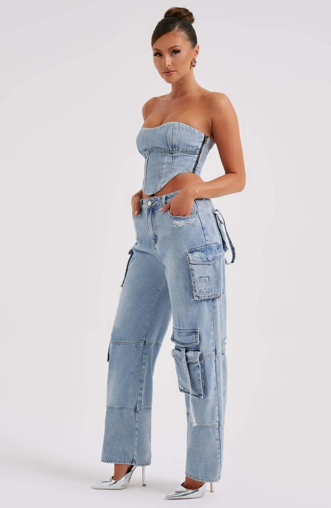 Calla | Trendy Denim Dames Set | Streetwear Silhouet