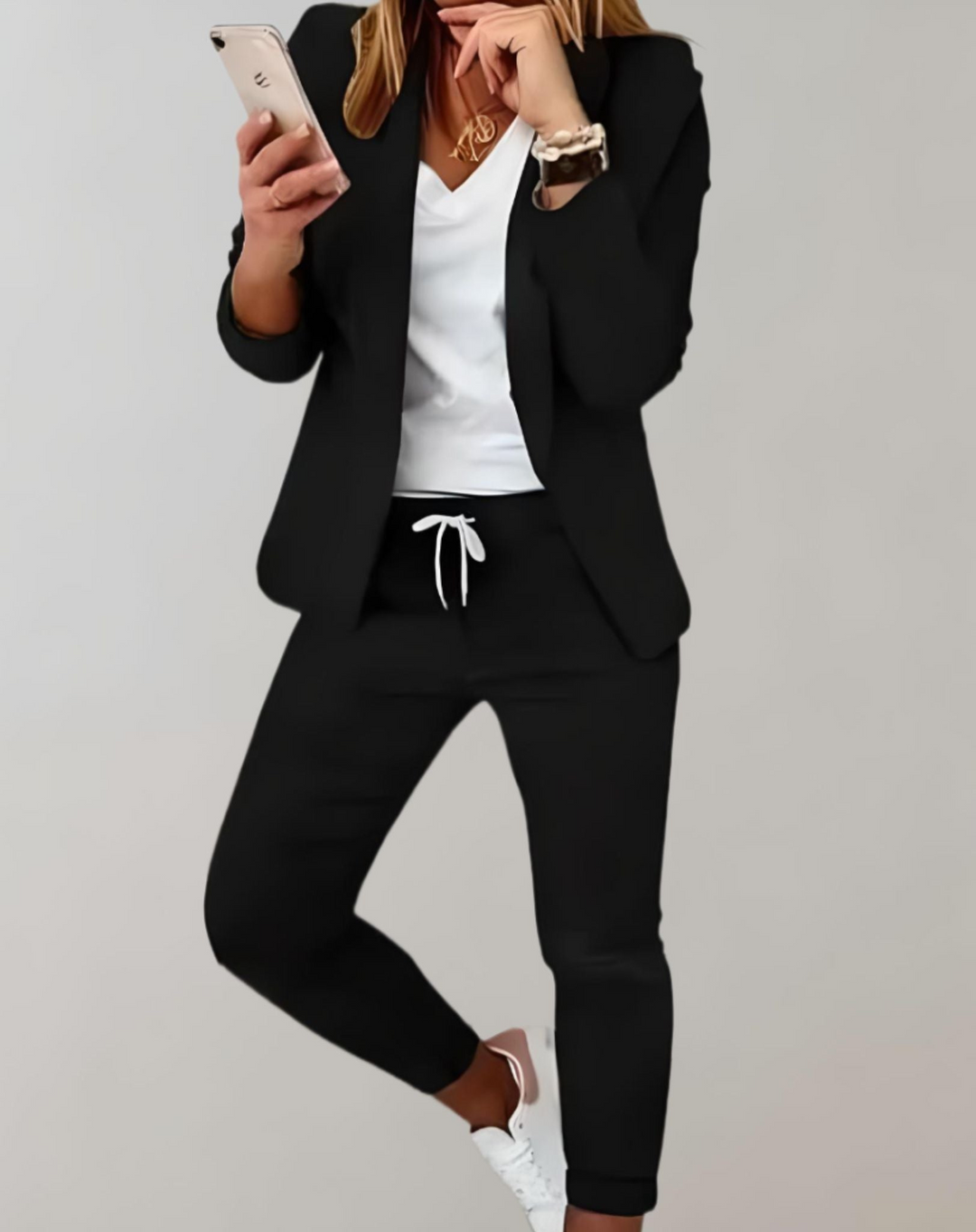 Hailey | Tweedelige Set Met Geruite Blazer En Broek | Dames Pak