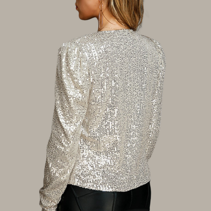 Fanny | Dames Vest Jas | Vrouwen Chique Sparkling Glitter Vest Jasje