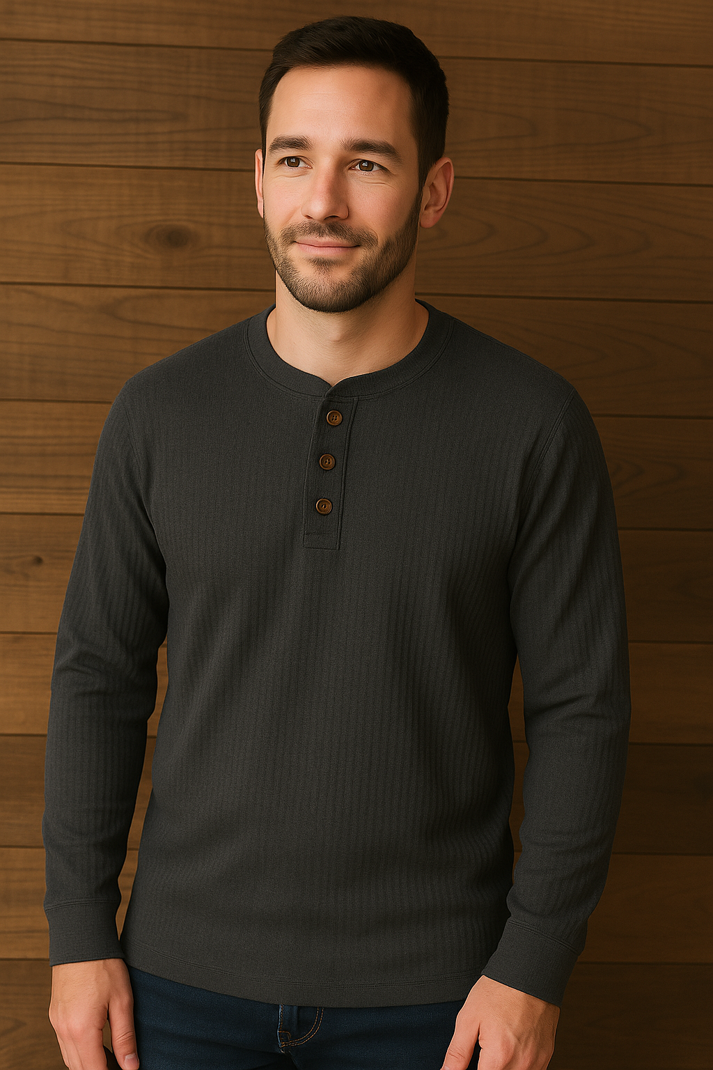 Henley | Wafelstructuur Shirt | Comfortabel Heren Shirt | Casual & Sportief