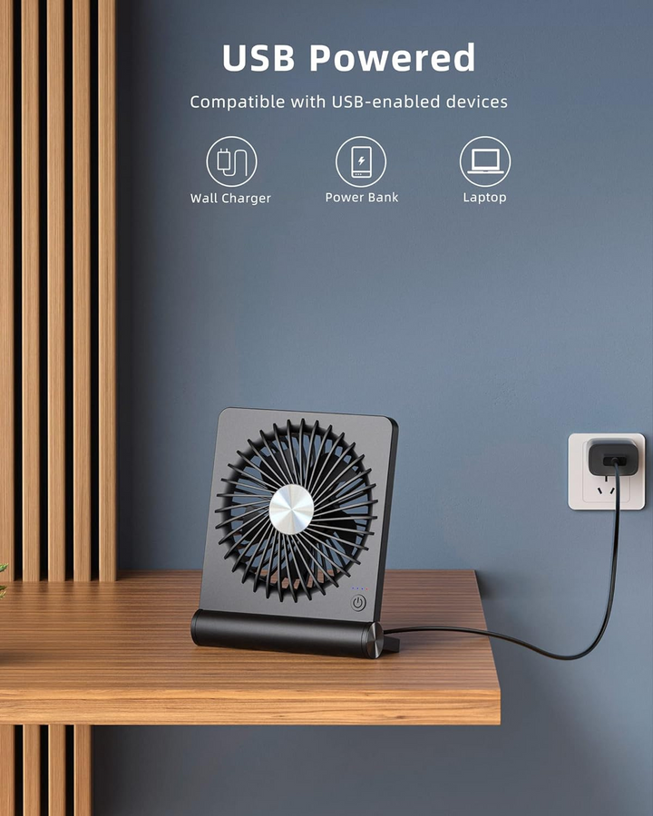 Starker | Stille Kleine Tafelventilator | Draagbare En Opvouwbare Ontwerp