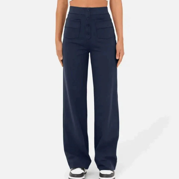 Lotte | Dames Casual Broek met Hoge Taille en Rechte Pijpen | Trendy voor Vrouwen