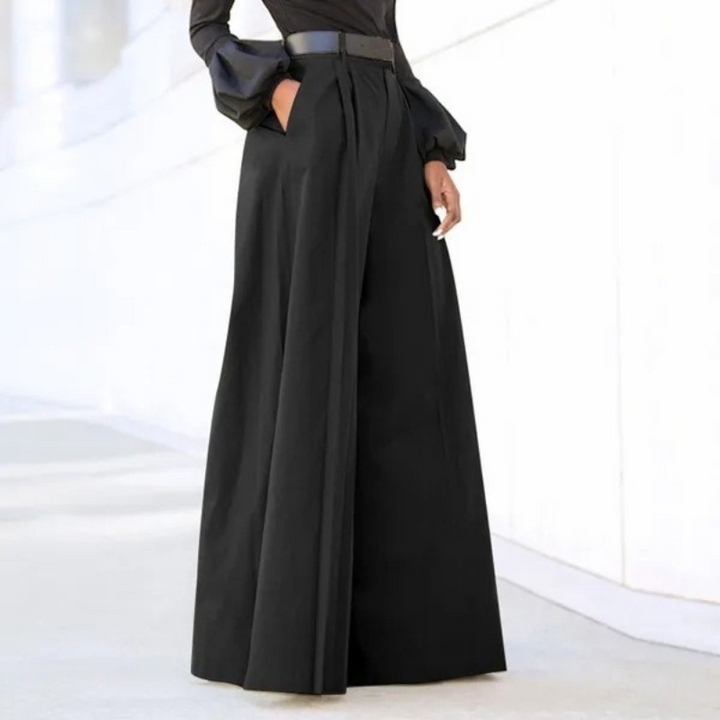 Nora | Dames Effen Broek Met Wijde Pijpen | Comfortabele & Moderne Design