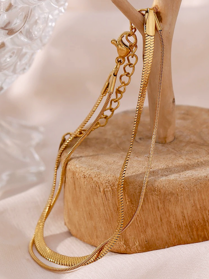 Zulli | Dames Gelaagde Snake Chain Armband Goud voor Vrouwen