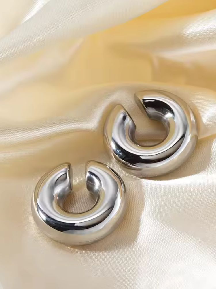 Zuley | Dames Chunky Ear Cuff Zilver | Zilveren Oorbellen voor Vrouwen