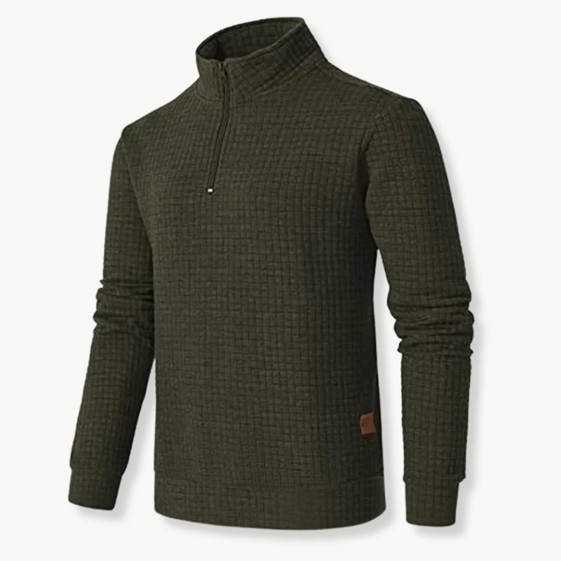 Delta | Heren Trui Met Kwartrits | Sweater Met Uniek Patroon
