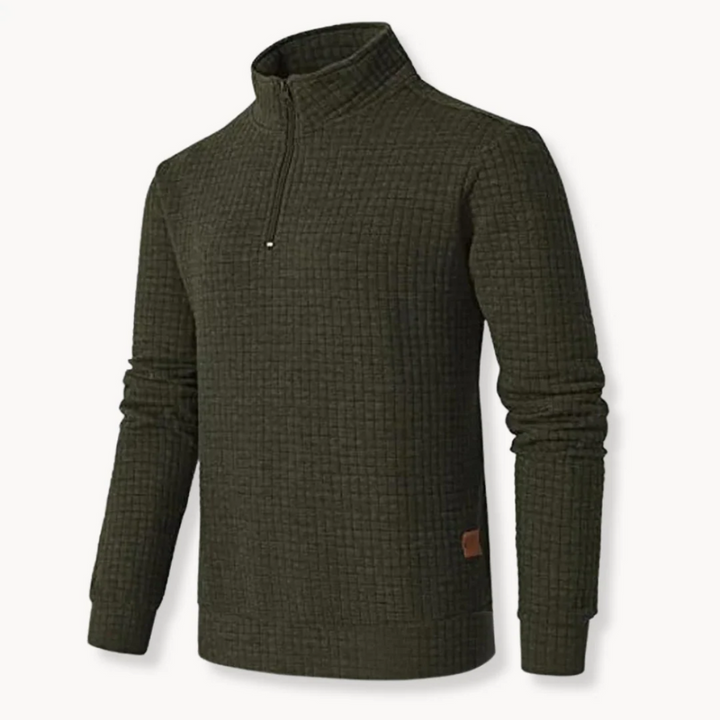 Delta | Heren Trui Met Kwartrits | Sweater Met Uniek Patroon