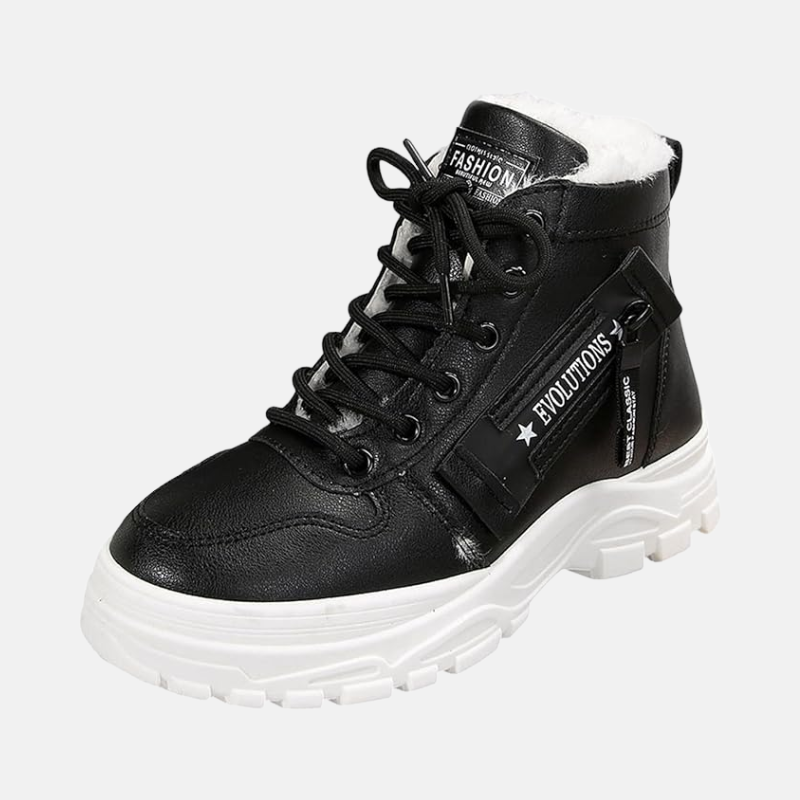 Sora - Dames Schoenen - Enkellaarsjes - Fleece-Wol Gevoerde Schoenen - Echt Leer