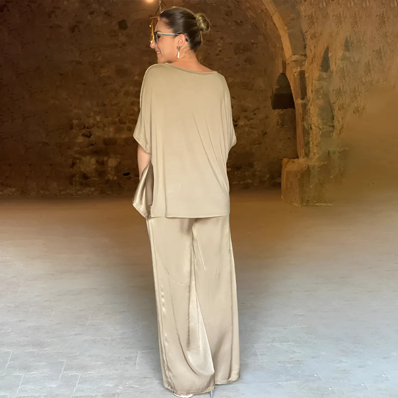 Mary | Dames Glanzende Tweedelige Outfit Set in Grote Maten voor Vrouwen