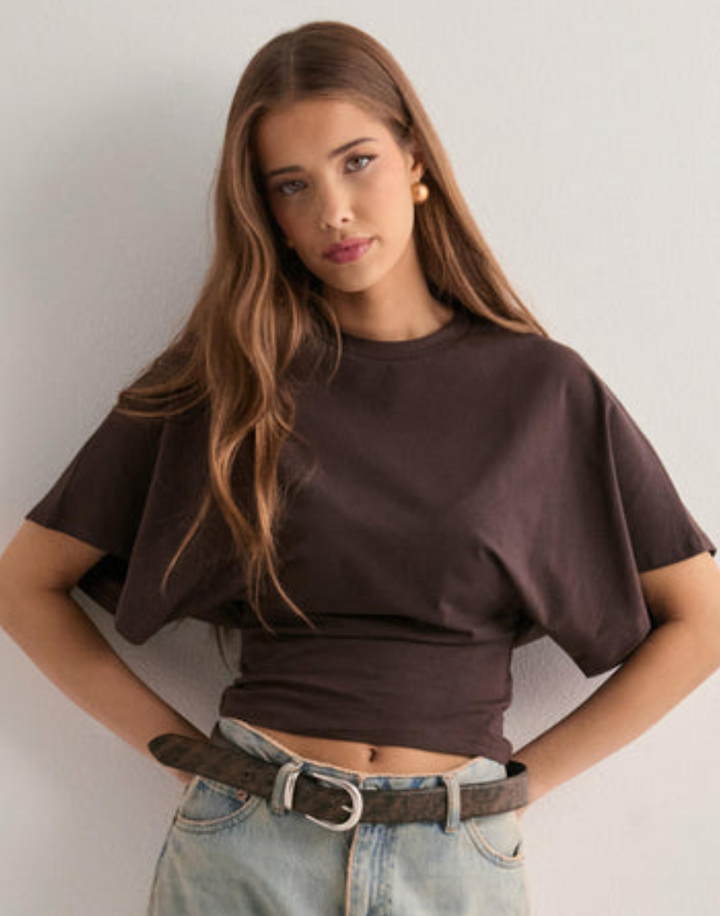 Amy | Dames Top | Trendy T-shirt Met Wijde Mouwen