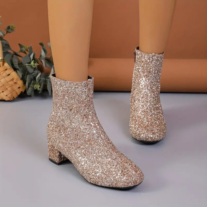Rianne | Luxe Dames Laarzen | Glitter Enkellaarsjes