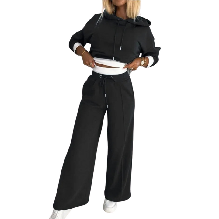 Delma | Trendy Dames Loungeset | Relaxed Fit | Hoodie En Broek Met Trekkoord