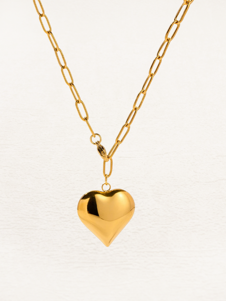 Zoella | Trendy Gouden Paperclip Ketting Met Hart Hanger