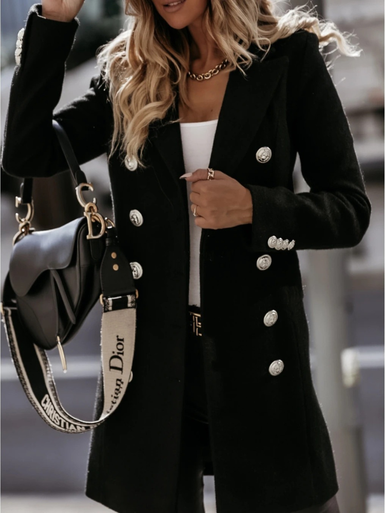 Zoe | Dames Jas | Elegante Trenchcoat In Wollook | Trendy & Comfortabel