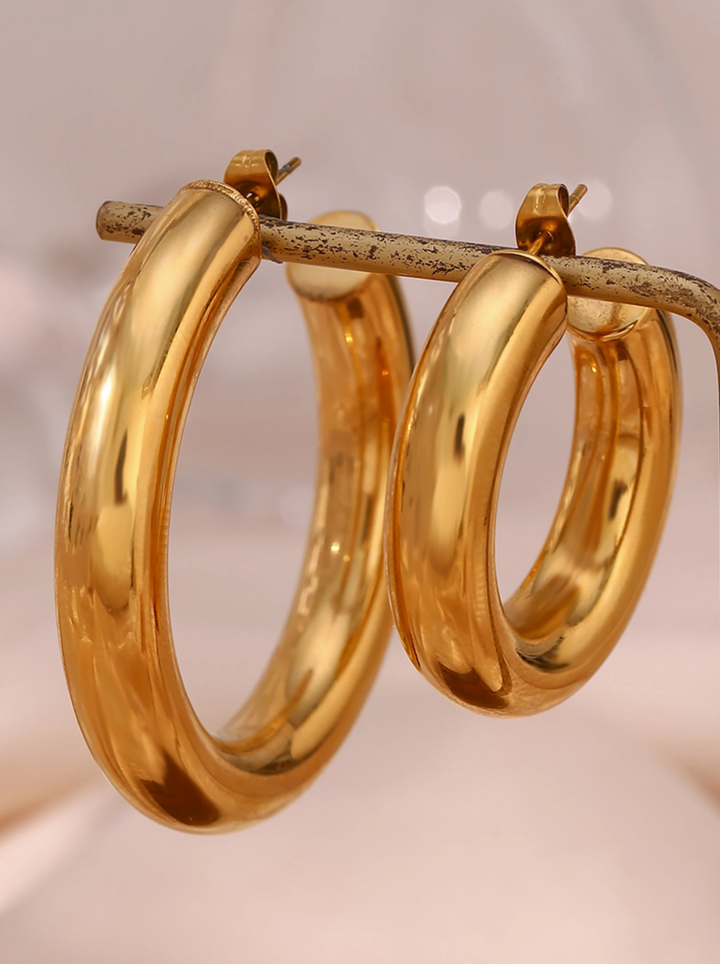 Zoella | Trendy Chunky Gouden Hoops | 50 mm | Stijlvolle Look