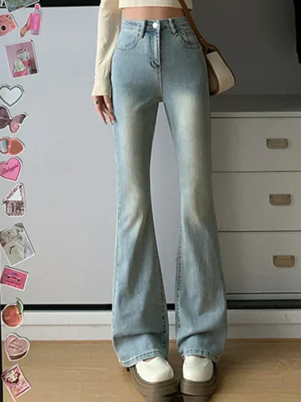 Twinkle | Trendy Dames Broek | Flared Spijkerbroek | Hoge Taille En Stretch Denim