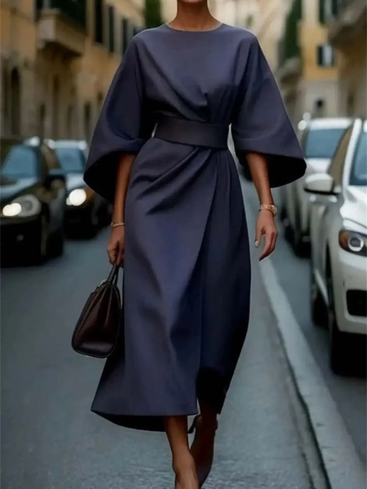 Silva | Elegante Dames Midi-Jurk | Riem In De Taille