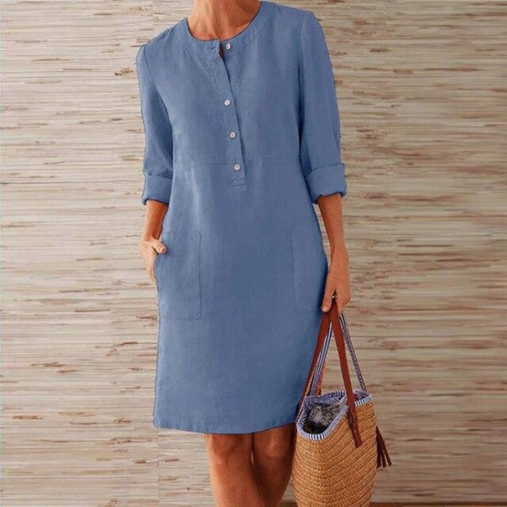 Elsana | Luchtige Dames Midi-Jurk | Tijdloze Charme | Zomerse Elegantie