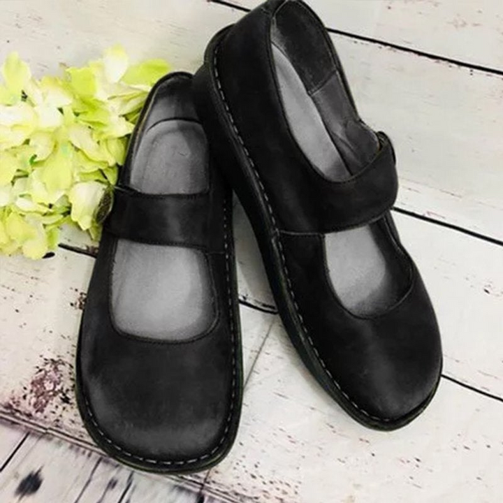 Mary | Dames Vintage Instap Sandalen | Vrouwen Schoenen van Suède