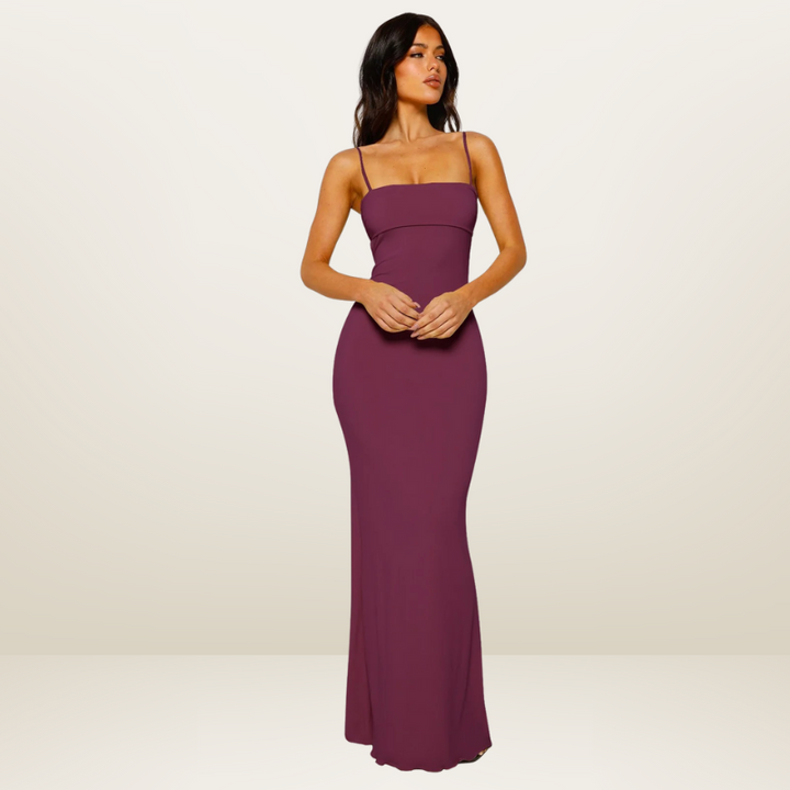 Silva | Bodycon Dames Maxi-Jurk | Elegante Avondkleding Met Open Rug