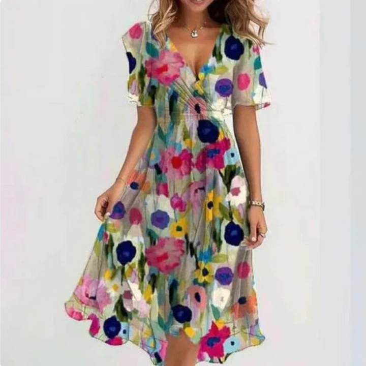 Eves | Elegante Dames Midi-Jurk | Perfect Voor De Lente/Zomer