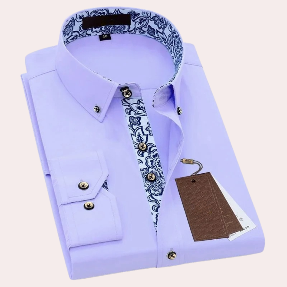 Idolo | Klassiek Heren Overhemd | Lange Mouwen Heren Blouse