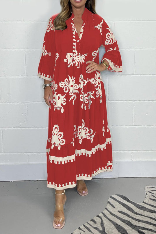 Sophia | Retro Bohemian Dames Maxi Jurk | Casual Bedrukte Jurk